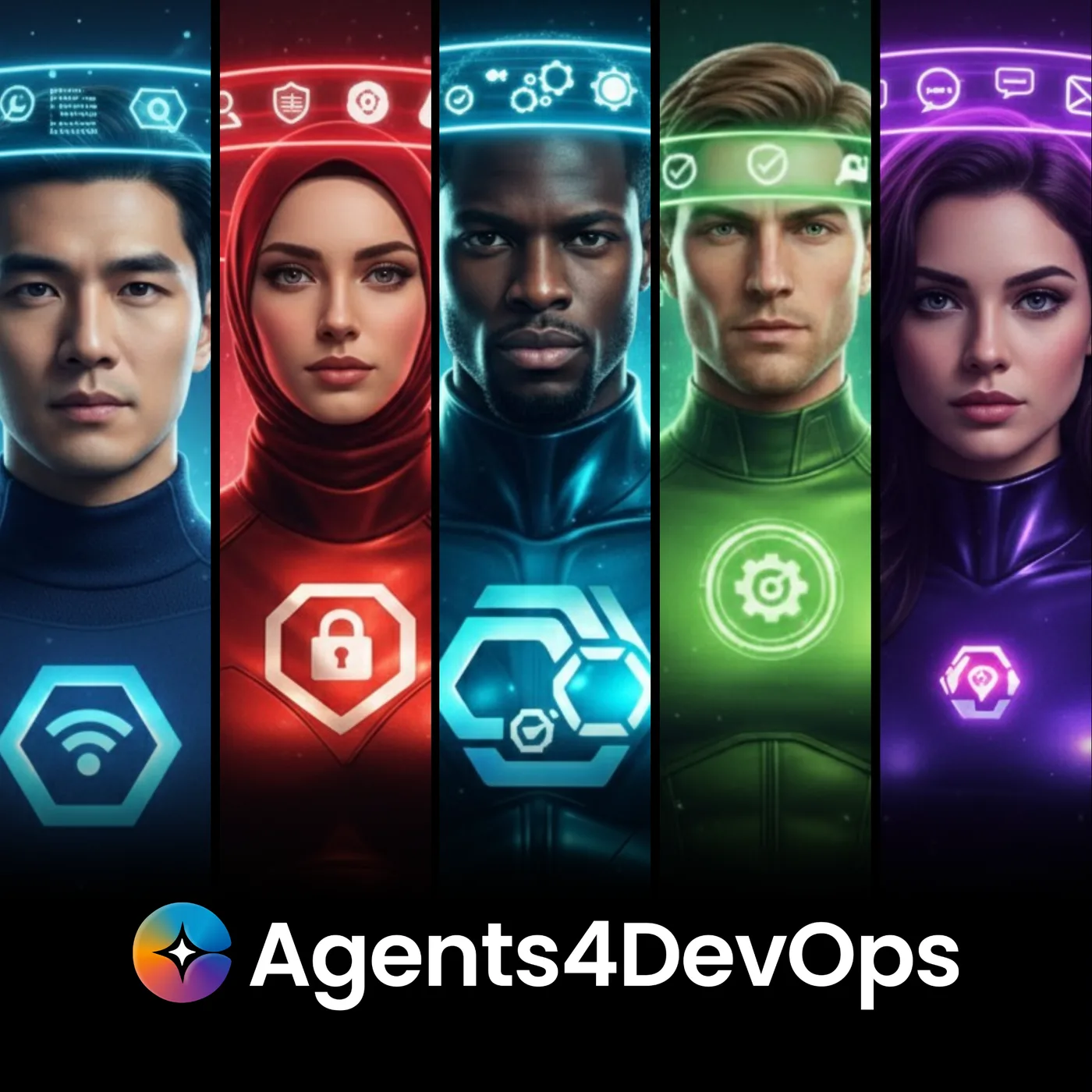 Five Agents4DevOps agents side by side