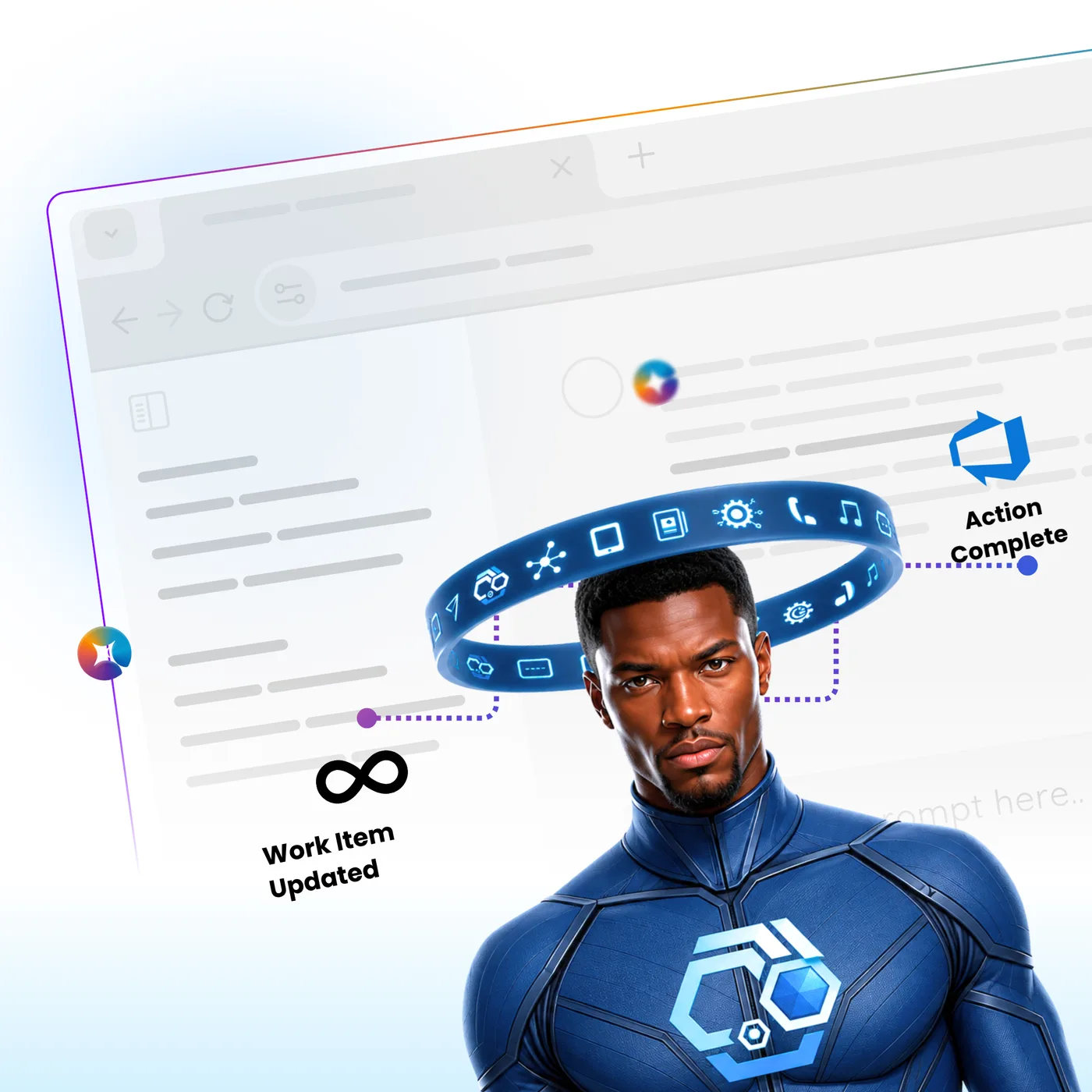 A work item updated by an agent, with the action marked complete in Azure DevOps